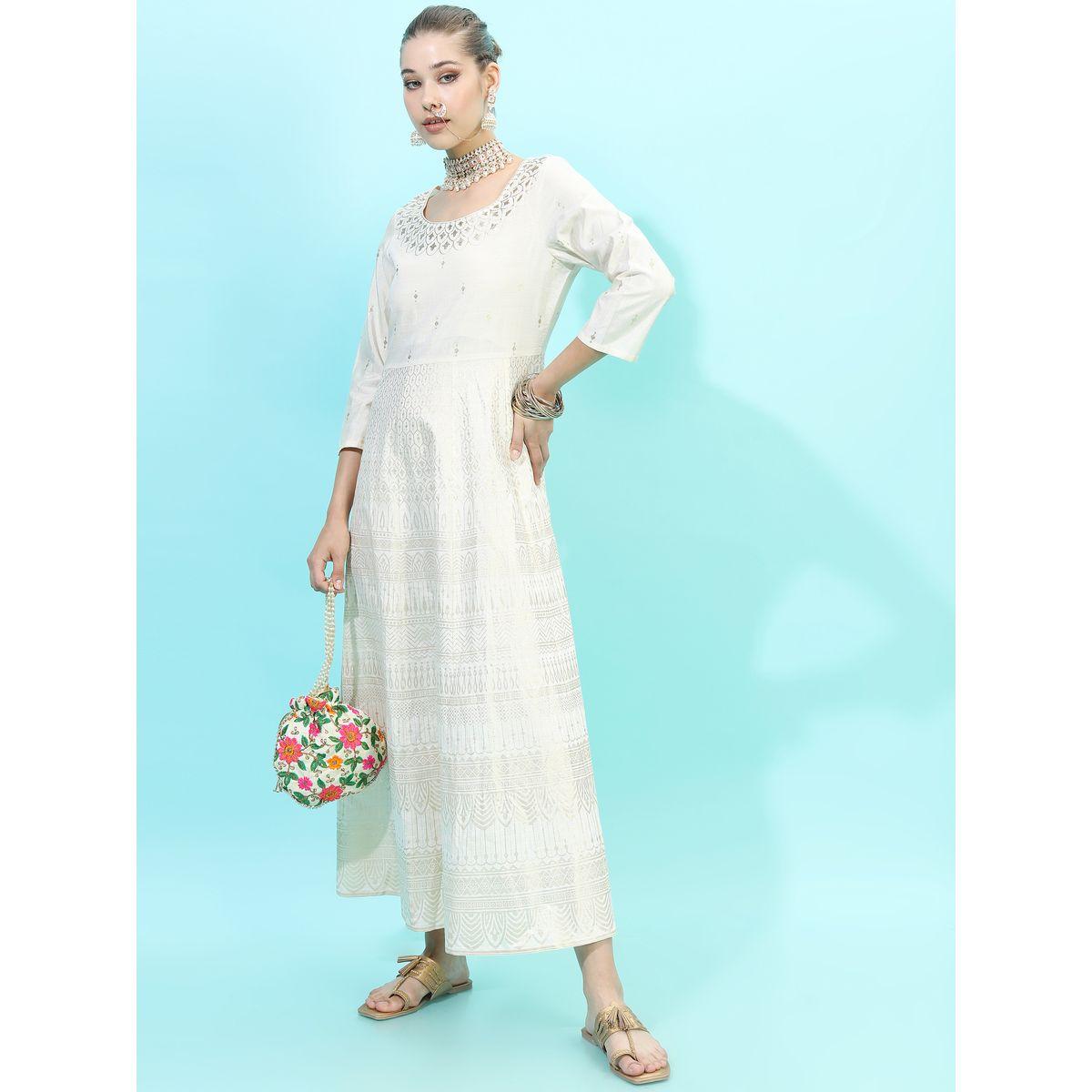 Vishudh X Styli  Foil Print Ethnic Maxi Dress-women-clothing-dresses-image-2