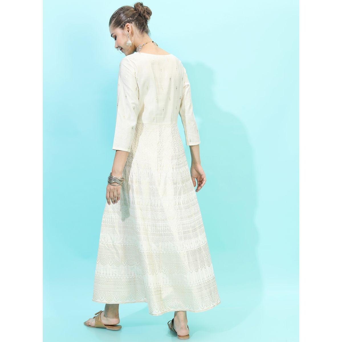 Vishudh X Styli  Foil Print Ethnic Maxi Dress-women-clothing-dresses-image-3