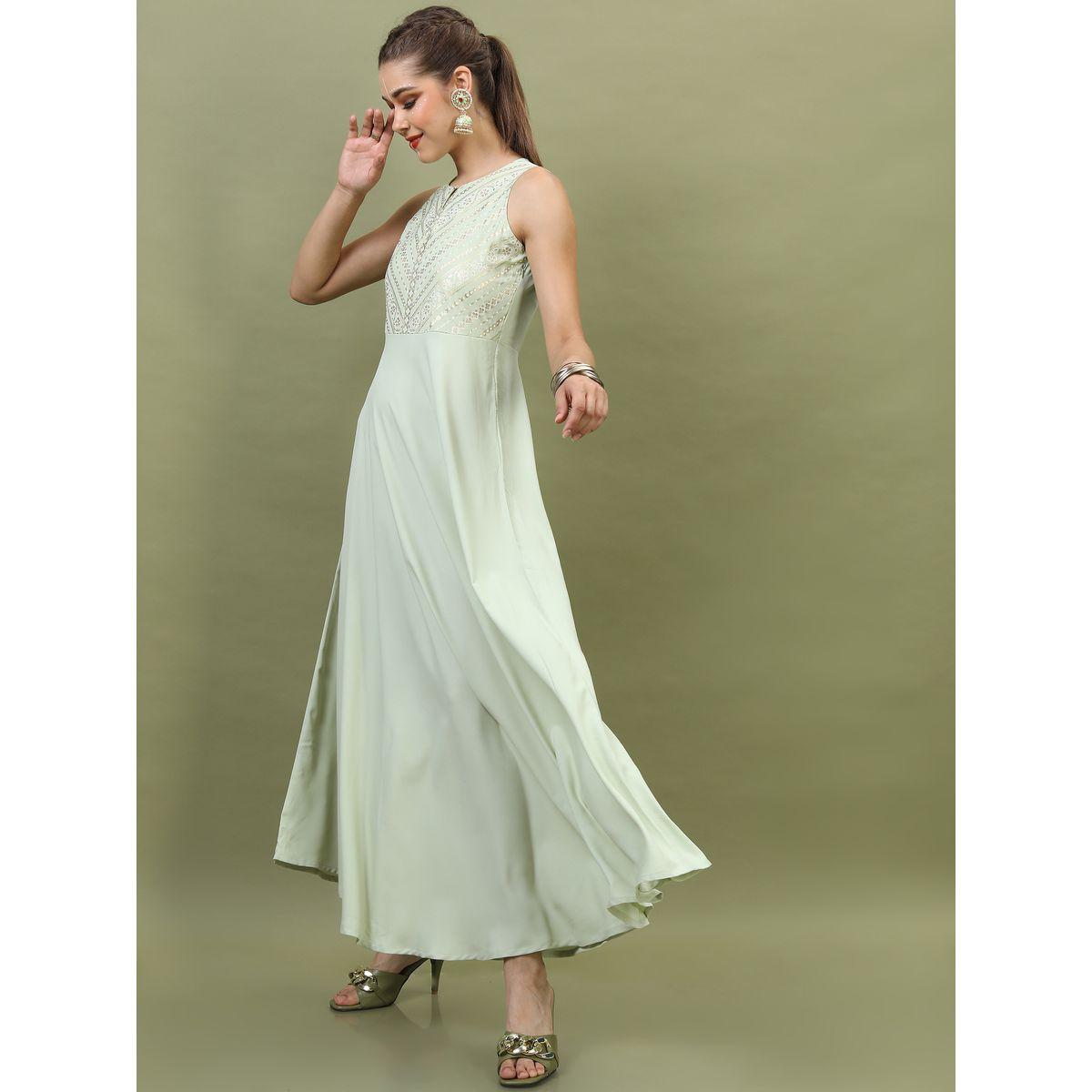 Vishudh X Styli  Foil Print Ethnic Maxi Dress-women-clothing-dresses-image-2