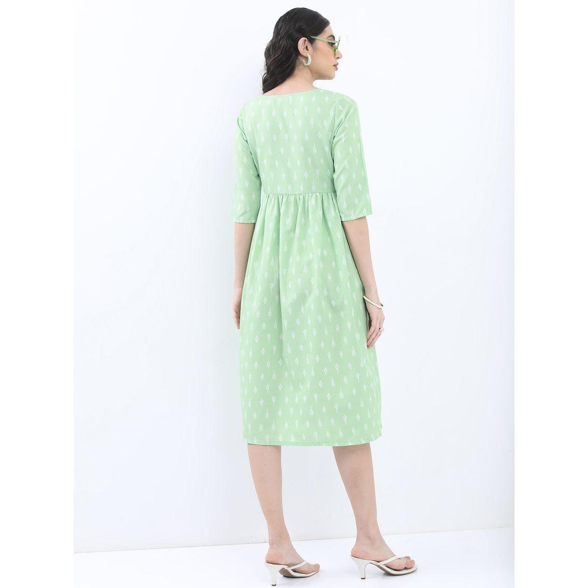 Vishudh X Styli  Geometric Print A-Line Midi Dress-women-clothing-dresses-image-3