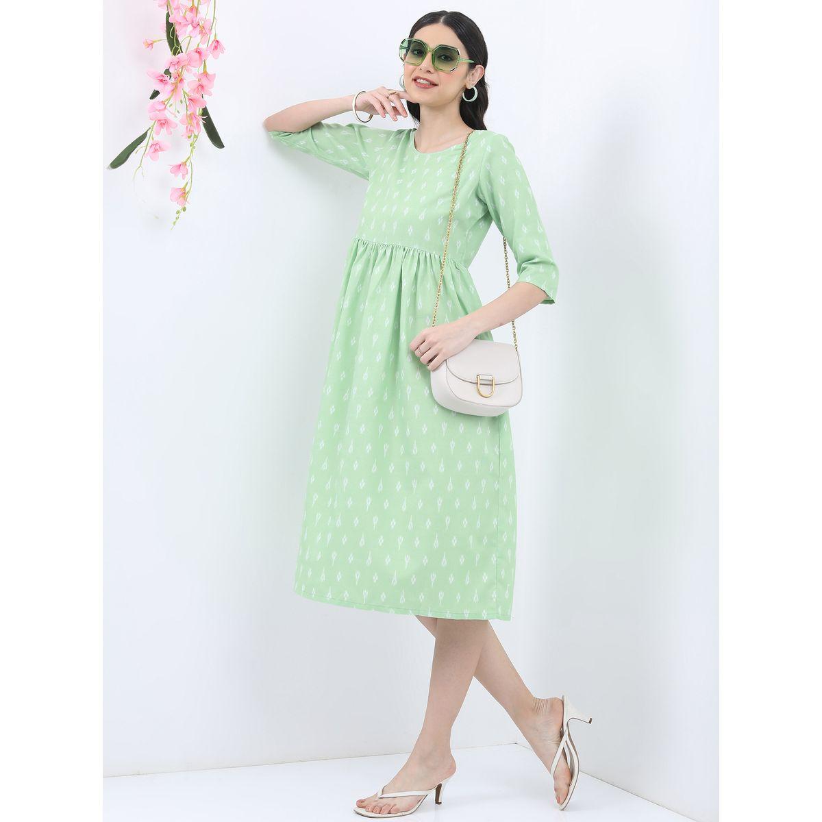 Vishudh X Styli  Geometric Print A-Line Midi Dress-women-clothing-dresses-image-4