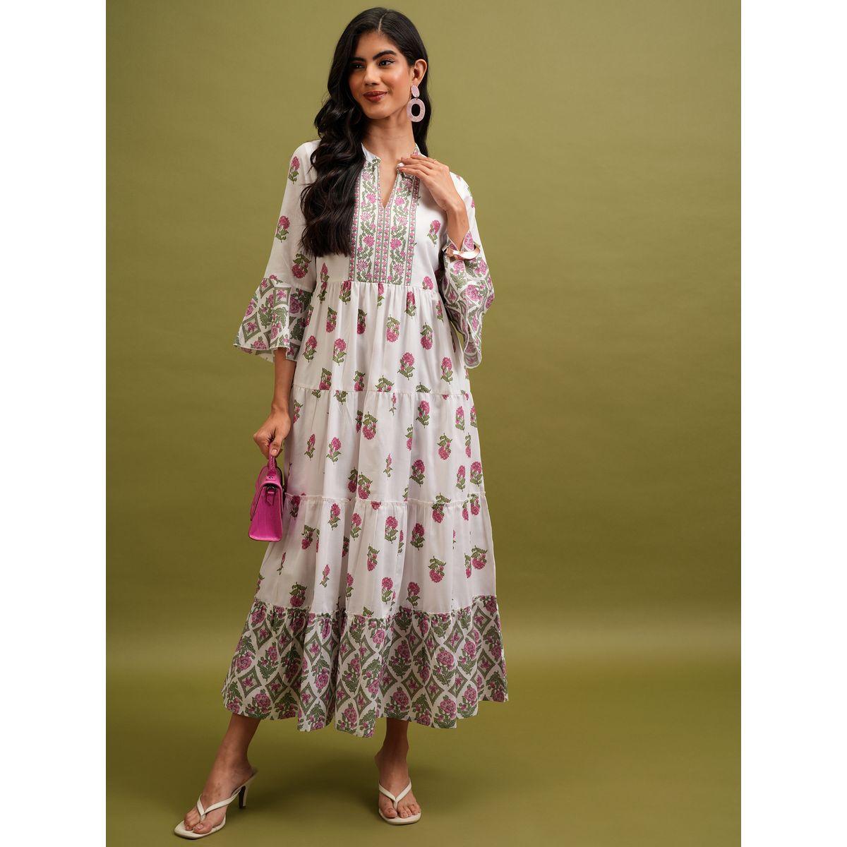 Vishudh X Styli   Floral Printed Notch Neck Tiered Maxi Dress-women-clothing-dresses-image-1