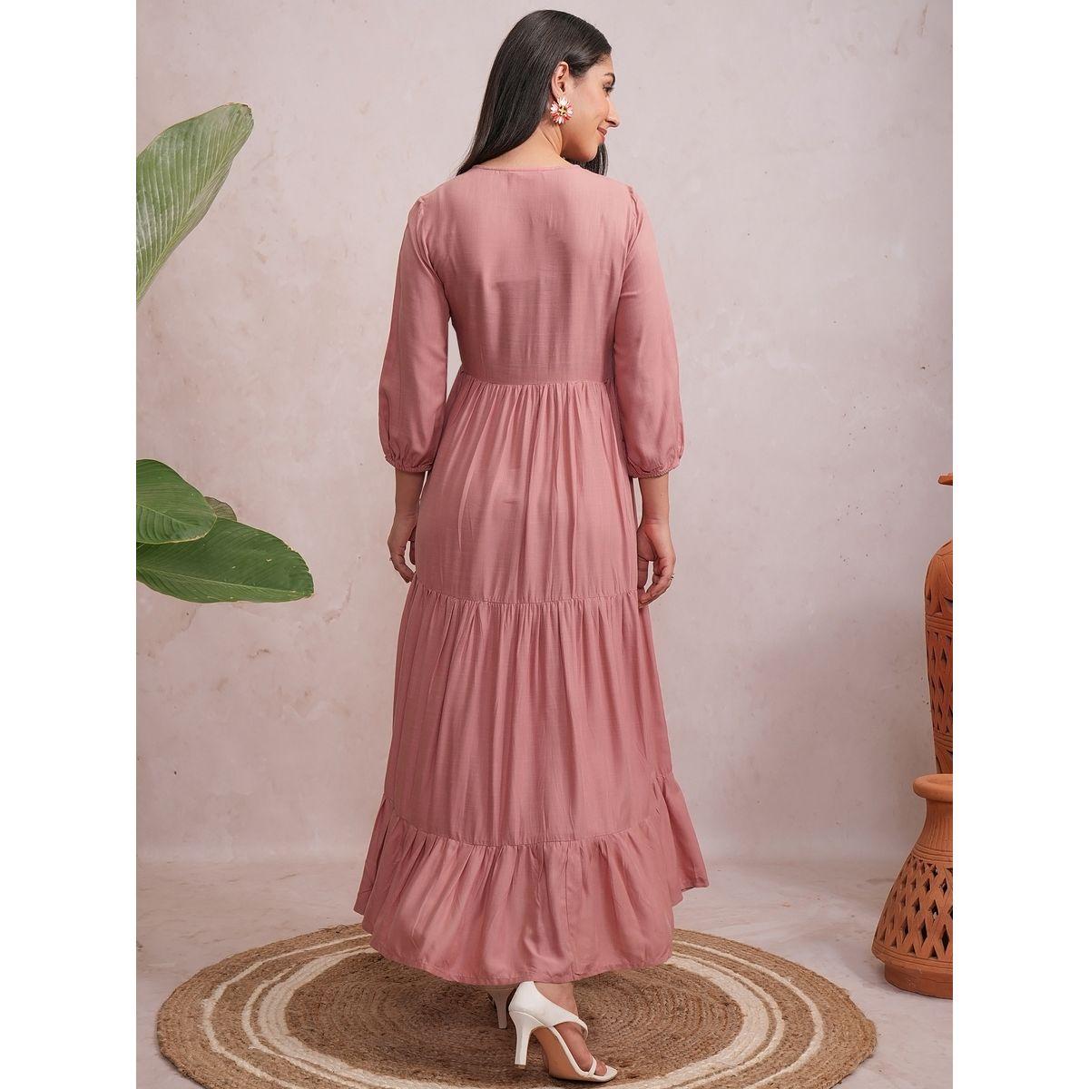 Vishudh X Styli  Embroidered Floral Tie-Up Neck Tiered Maxi Dress-women-clothing-dresses-image-3