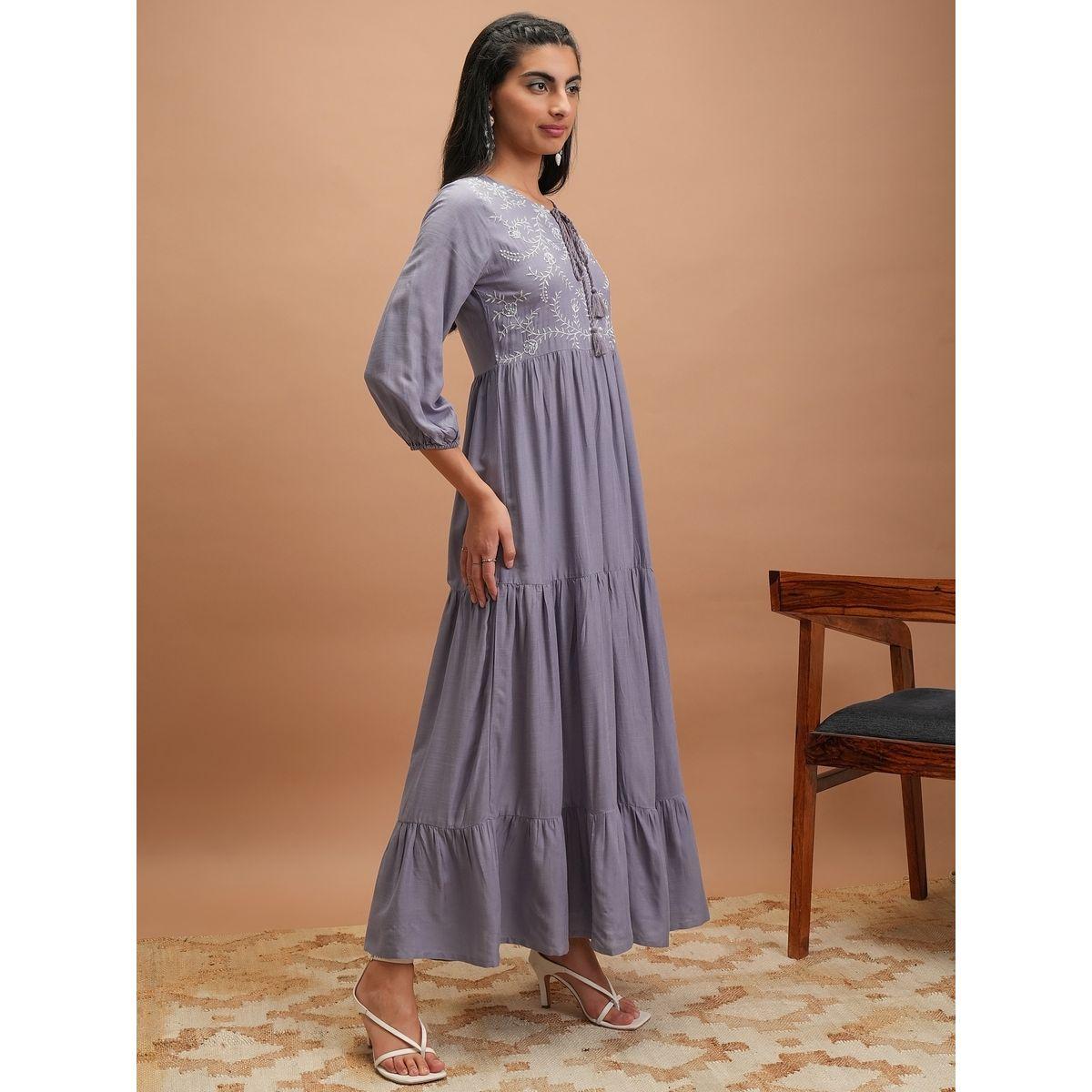 Vishudh X Styli  Embroidered Floral Tie-Up Neck Tiered Maxi Dress-women-clothing-dresses-image-4