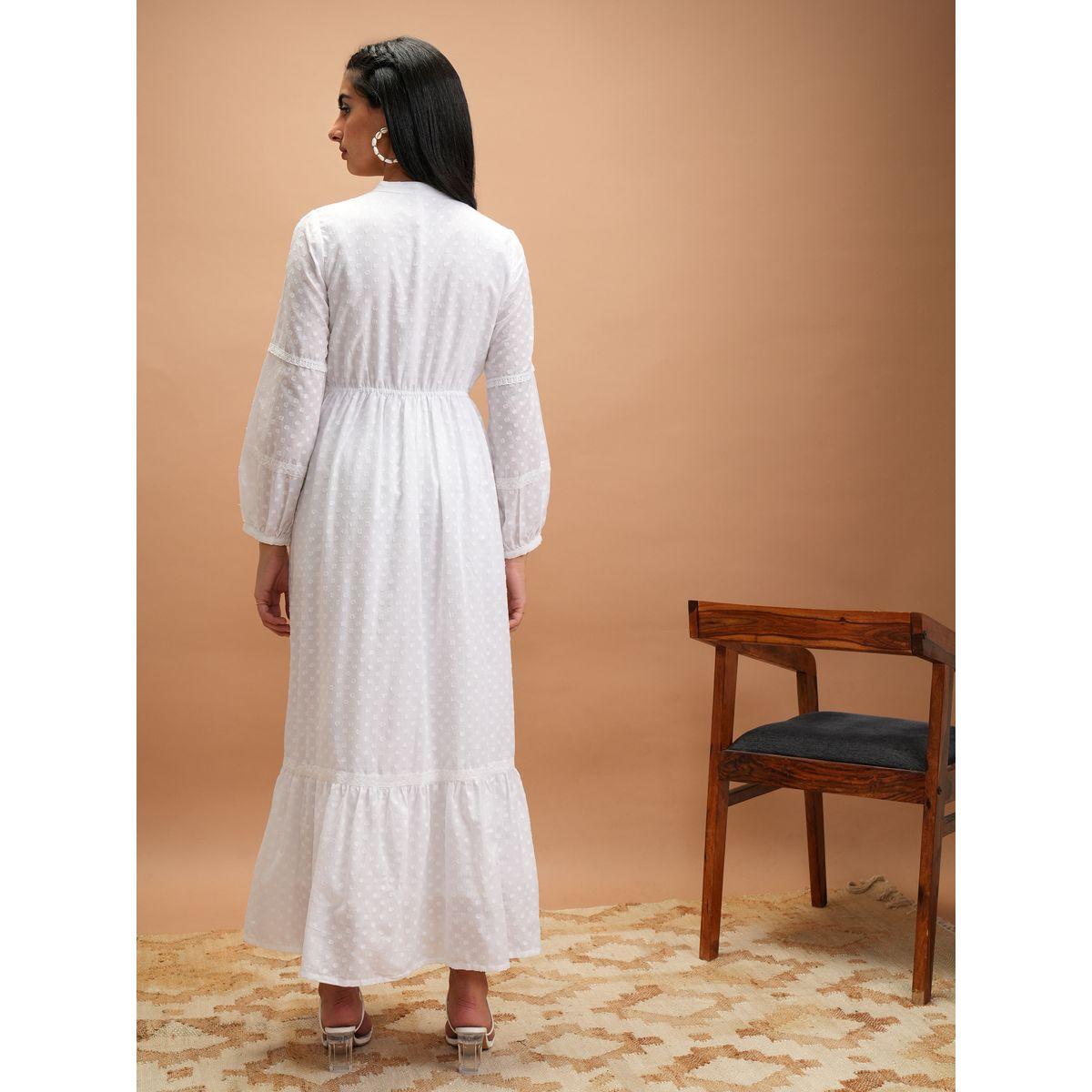فستان طويل بكسرات مع ياقة بأربطة فيشود × ستايلي-women-clothing-dresses-image-4