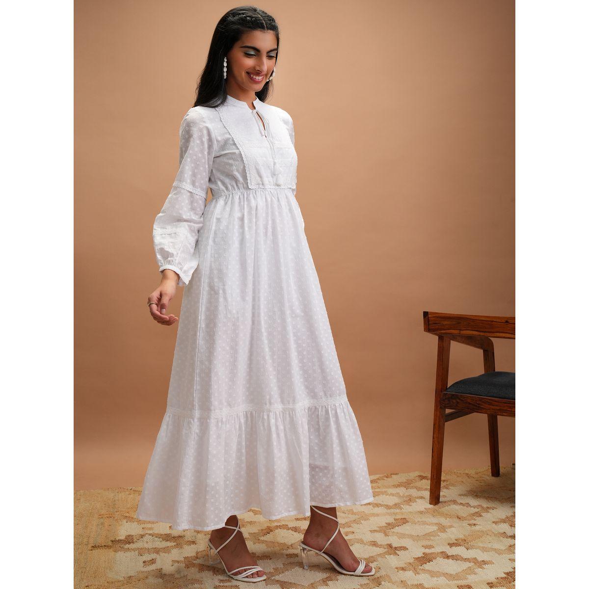 فستان طويل بكسرات مع ياقة بأربطة فيشود × ستايلي-women-clothing-dresses-image-6