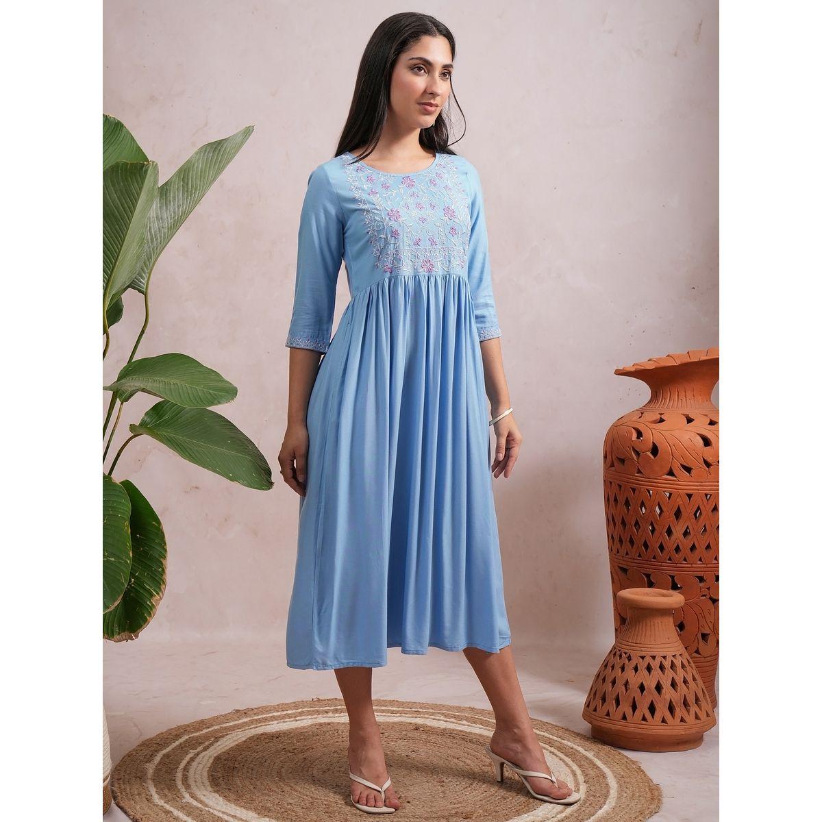 Vishudh X Styli  Embroidered Floral Print Midi Dress-women-clothing-dresses-image-4