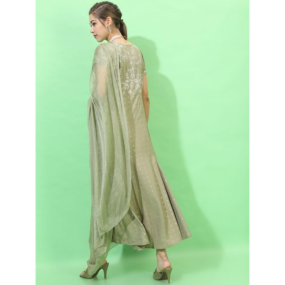 مجموعة من فستان هندي طويل مع دوباتا فيشود × ستايلي-women-clothing-ethnicwear-dresses-image-3
