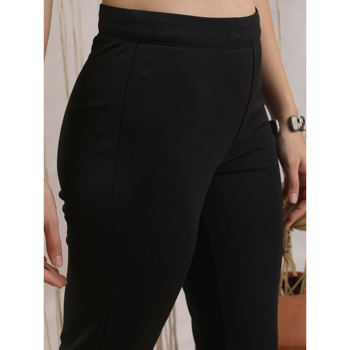 Vishudh X Styli  Mid Rise Side Slit Flared Trouser-women-clothing-bottoms-trousers-image-5