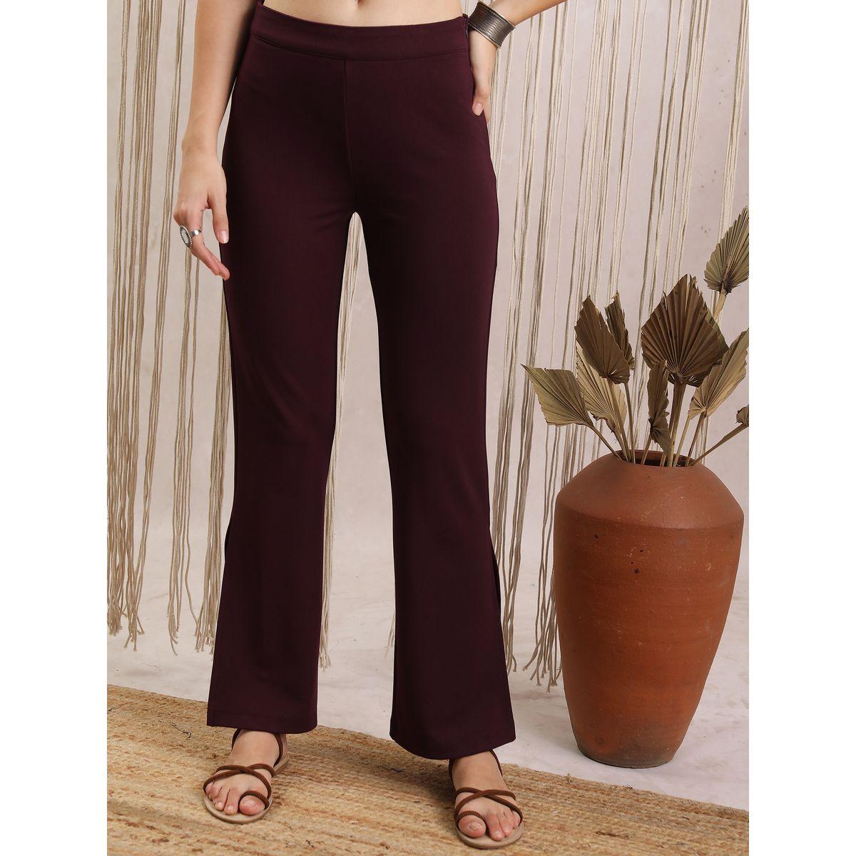 بنطال واسع بشق جانبي مع خصر متوسط فيشود × ستايلي-women-clothing-bottoms-trousers-image-1