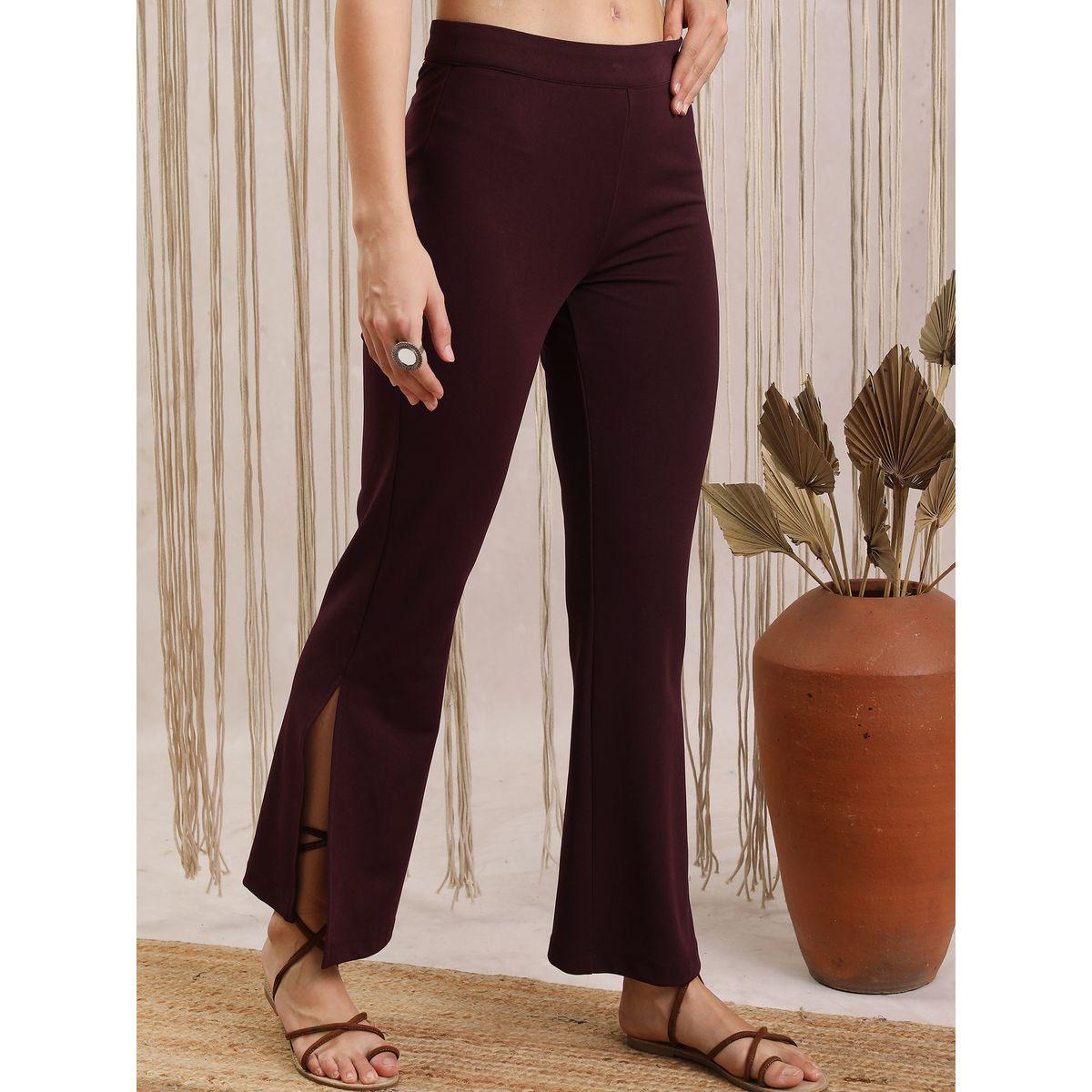 Vishudh X Styli  Mid Rise Side Slit Flared Trouser-women-clothing-bottoms-trousers-image-6