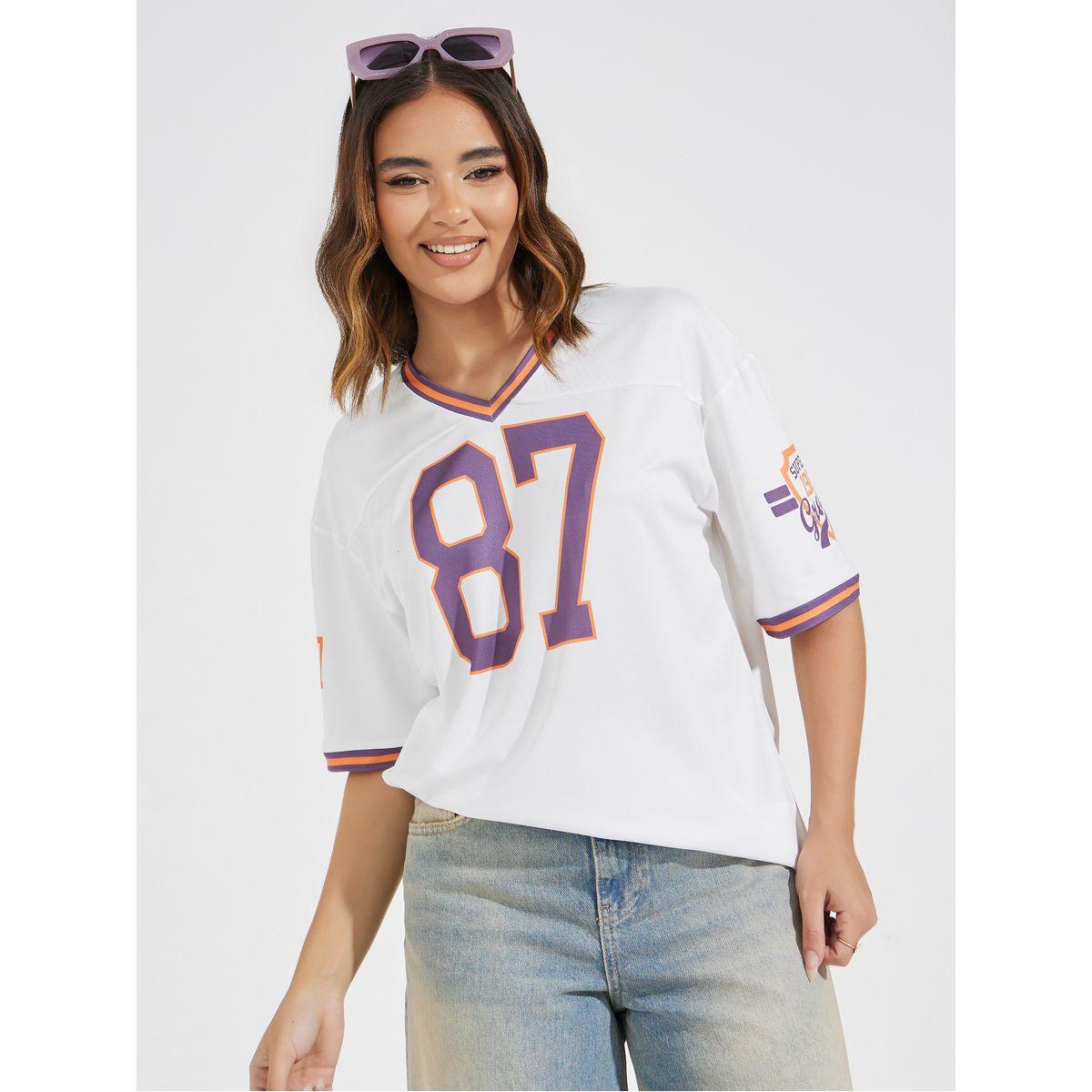 Styli Mesh Knit Oversized Varsity Print T-Shirt-women-clothing-tshirts-image-1