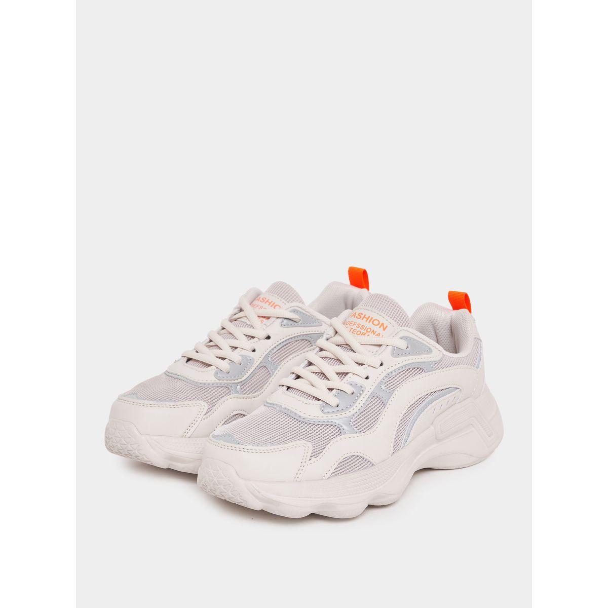 Styli Textured Lace Up Sneakers with Pull Tab-women-shoes-sneakers-image-3
