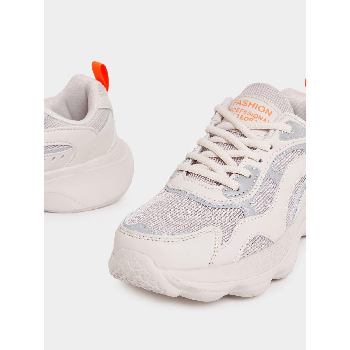 Styli Textured Lace Up Sneakers with Pull Tab-women-shoes-sneakers-image-4
