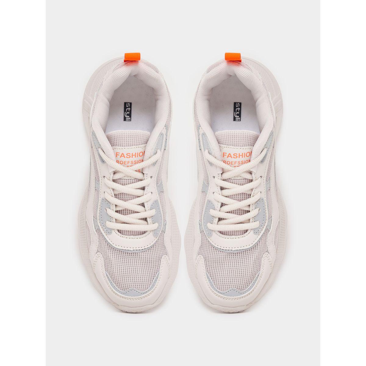 Styli Textured Lace Up Sneakers with Pull Tab-women-shoes-sneakers-image-6