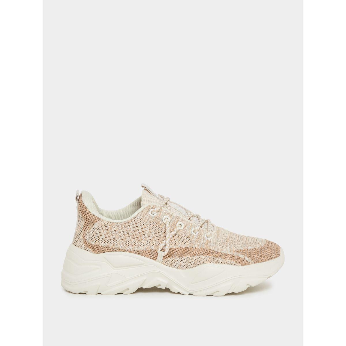 Styli Textured Knit Lace-Up Sneakers-women-shoes-sneakers-image-1