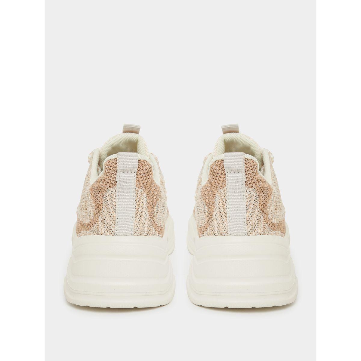 Styli Textured Knit Lace-Up Sneakers-women-shoes-sneakers-image-4