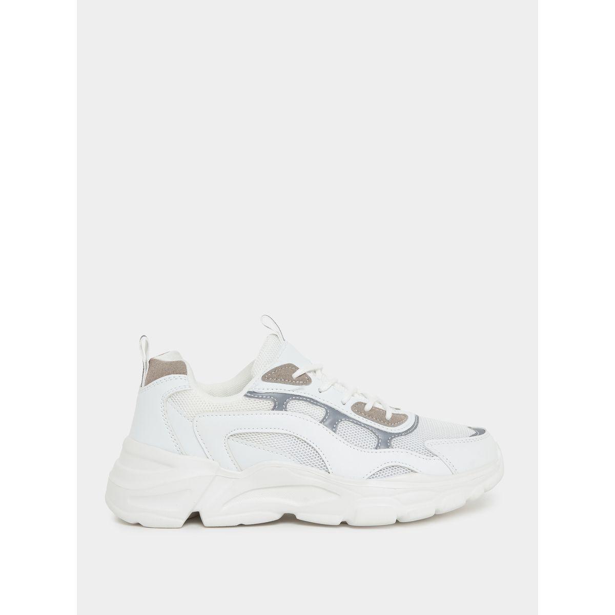 Styli Mesh Upper Textured Chunky Sneakers-women-shoes-sneakers-image-1