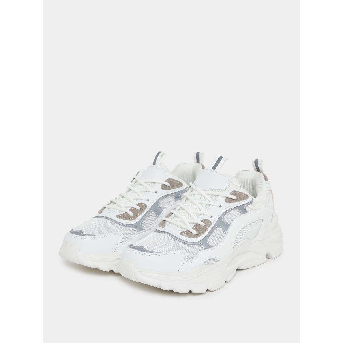 Styli Mesh Upper Textured Chunky Sneakers-women-shoes-sneakers-image-2