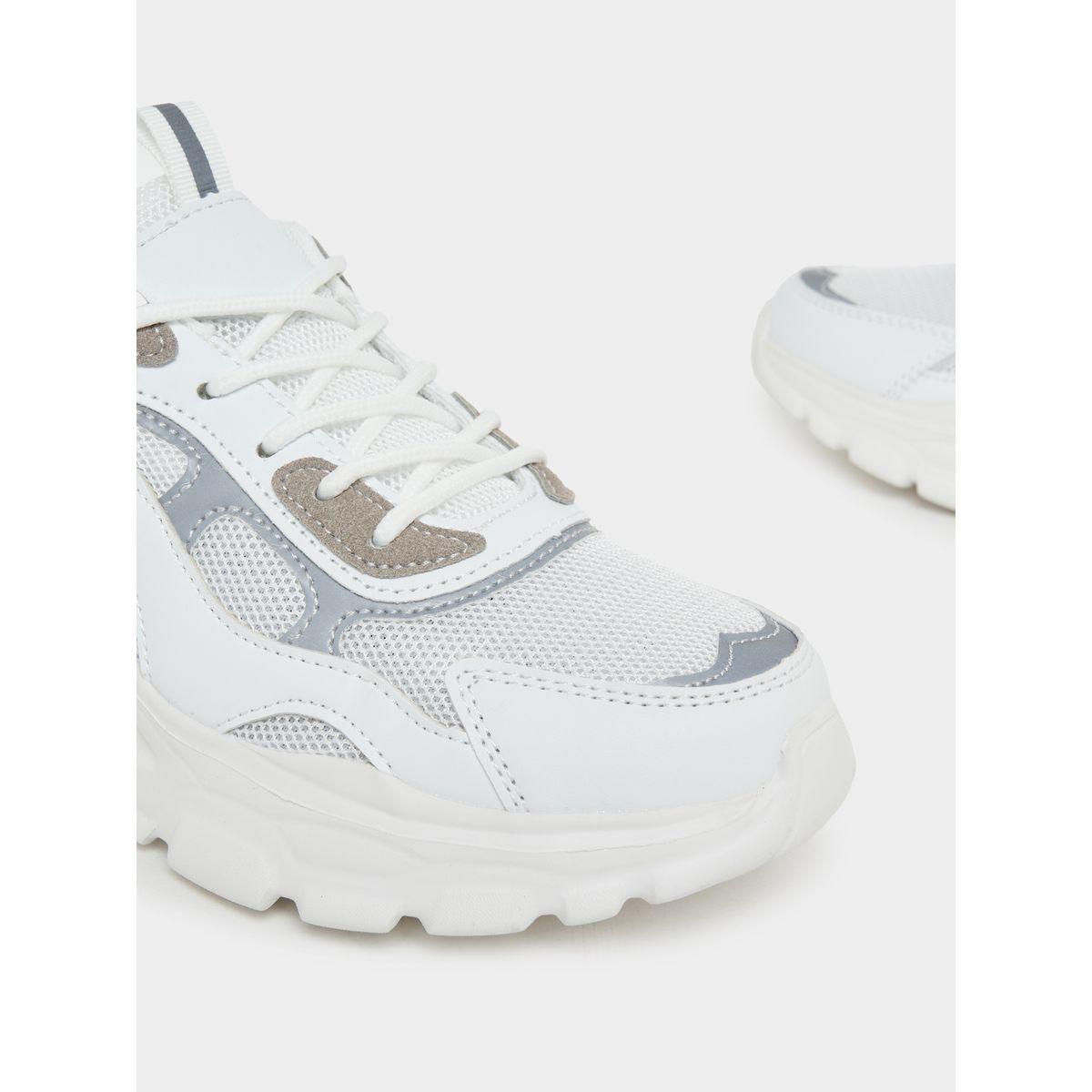 Styli Mesh Upper Textured Chunky Sneakers-women-shoes-sneakers-image-3