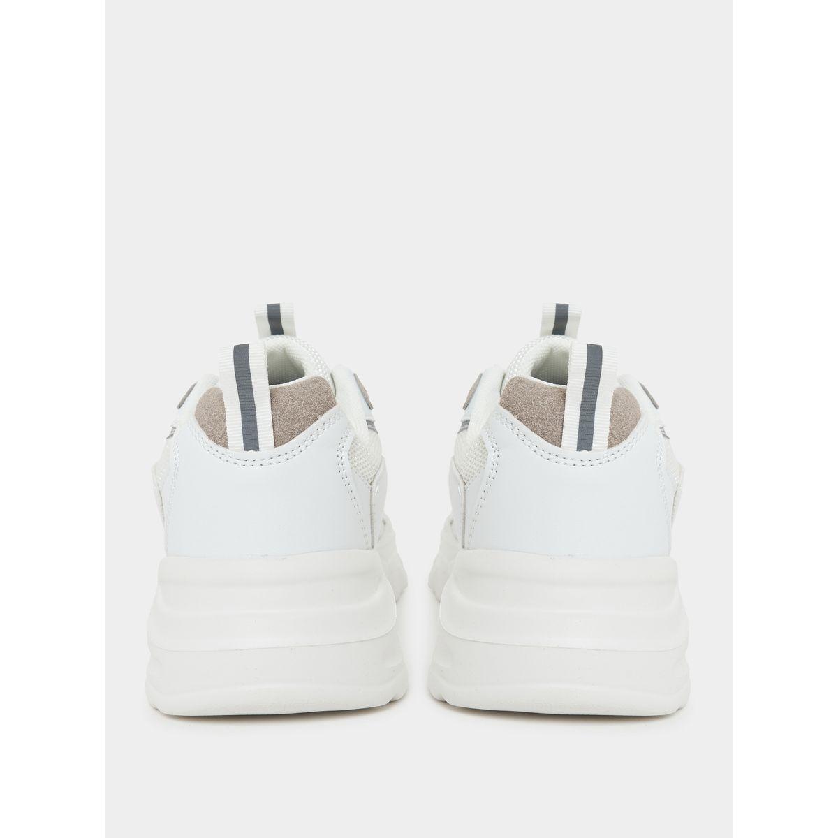 Styli Mesh Upper Textured Chunky Sneakers-women-shoes-sneakers-image-4
