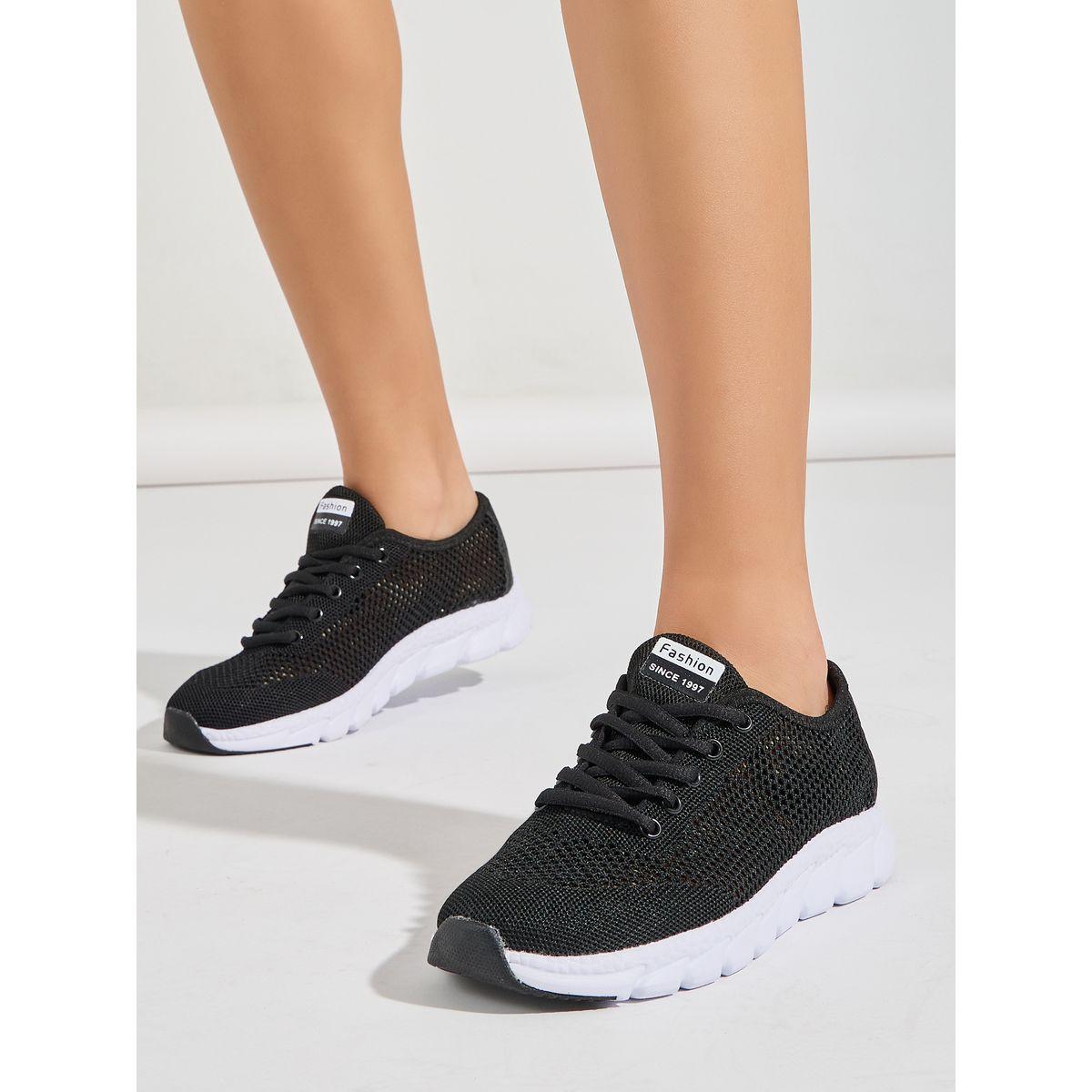 حذاء سنيكرز بتفاصيل شبكية مع اربطة-women-shoes-sneakers-image-1