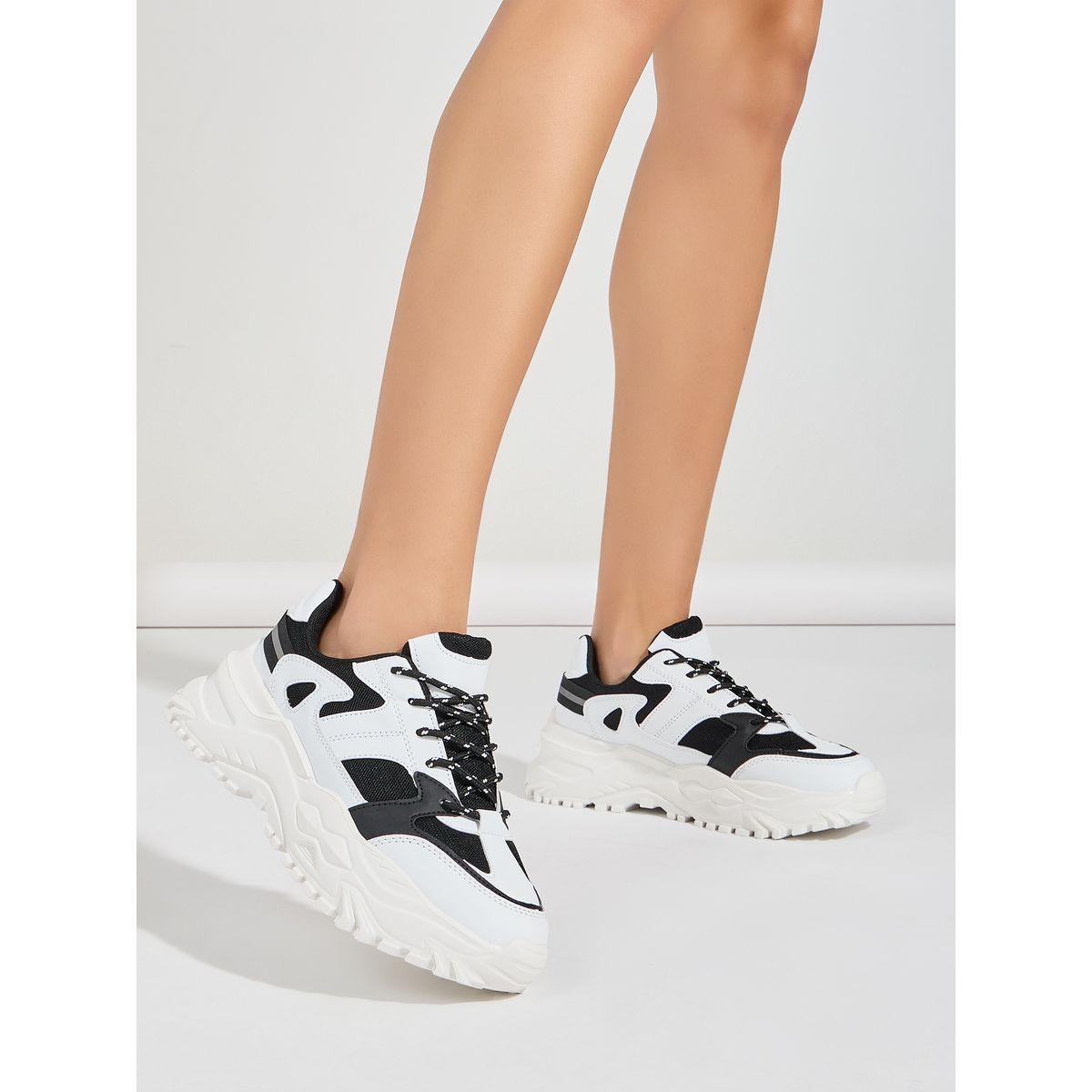 Styli Mono Lace Up Chunky Sneakers-women-shoes-sneakers-image-1