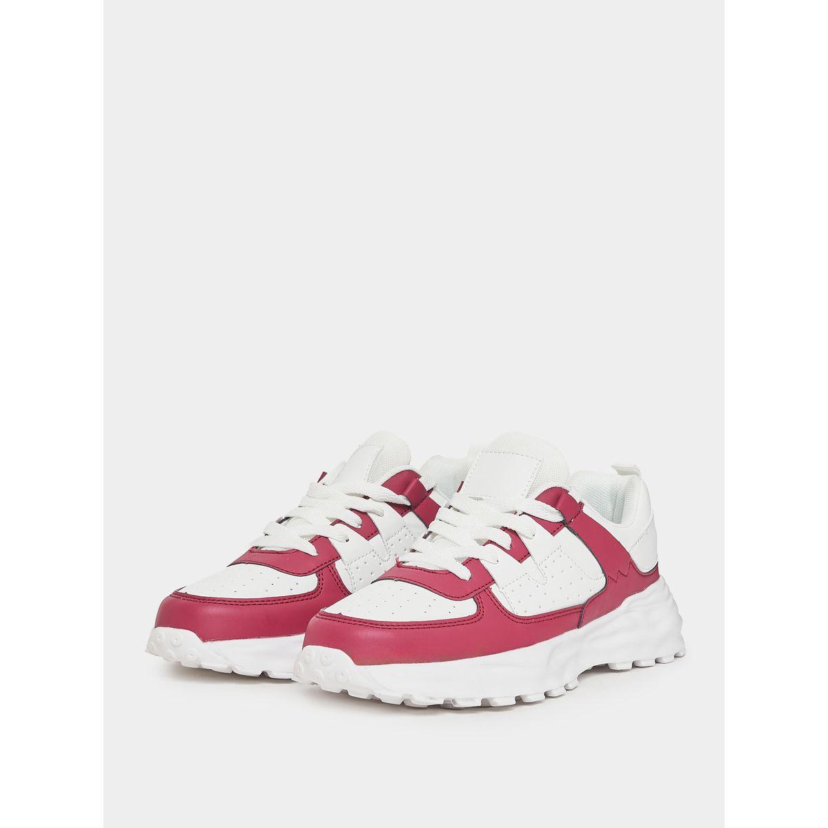 Styli Contrast Panel Lace Up Sneakers-women-shoes-sneakers-image-3