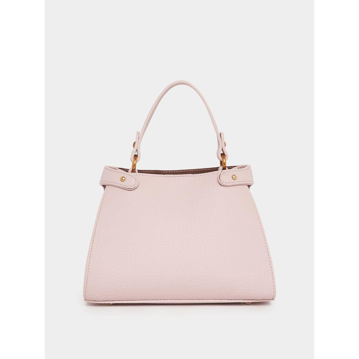 Styli Textured Handbag with Turn Lock Closure-women-bagsandwallets-handbags-image-2
