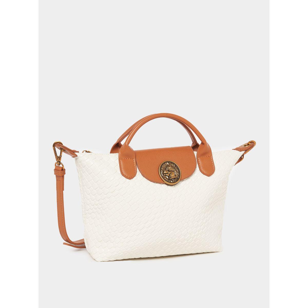 Styli Textured Metal Patch Accent Handbag-women-bagsandwallets-handbags-image-1