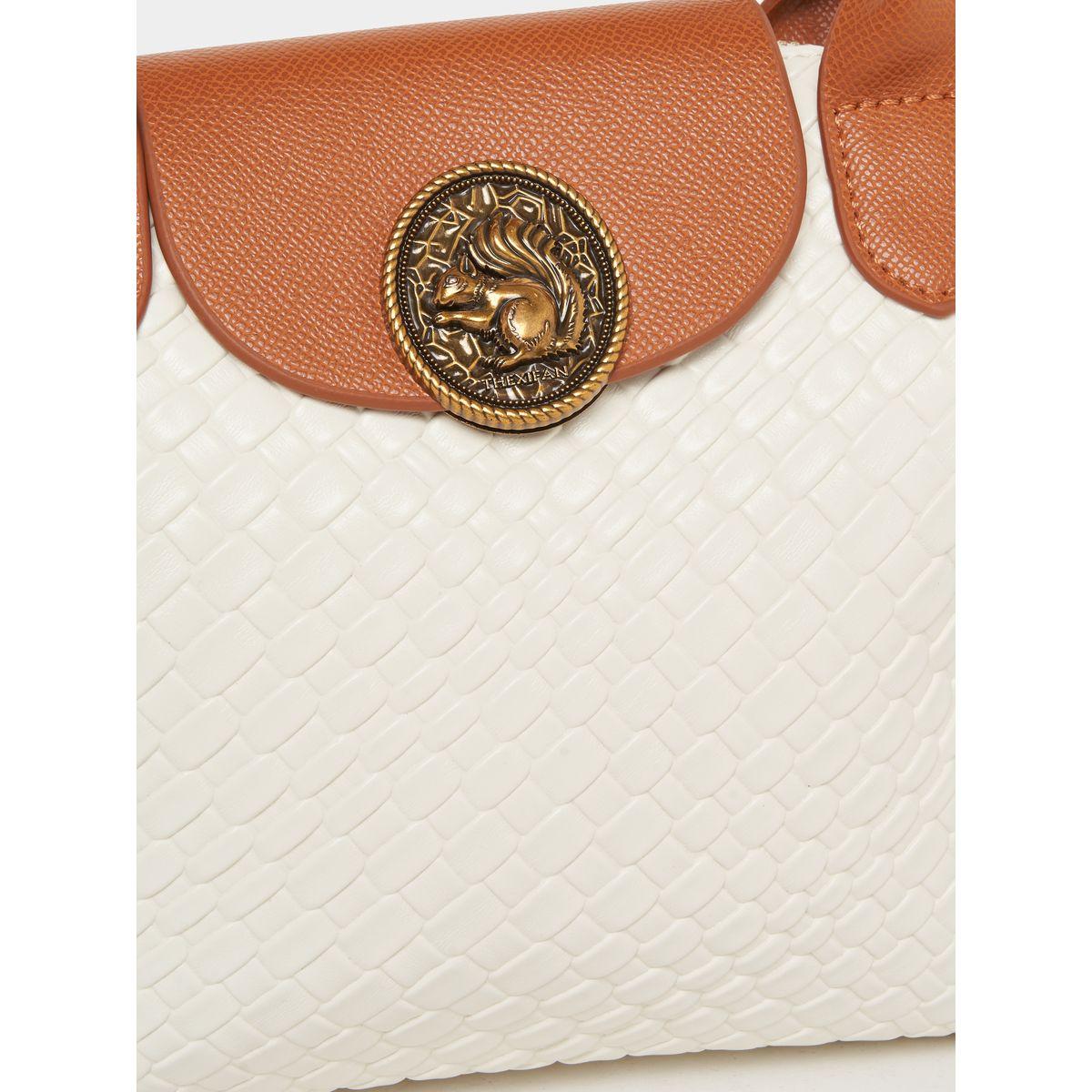 Styli Textured Metal Patch Accent Handbag-women-bagsandwallets-handbags-image-3