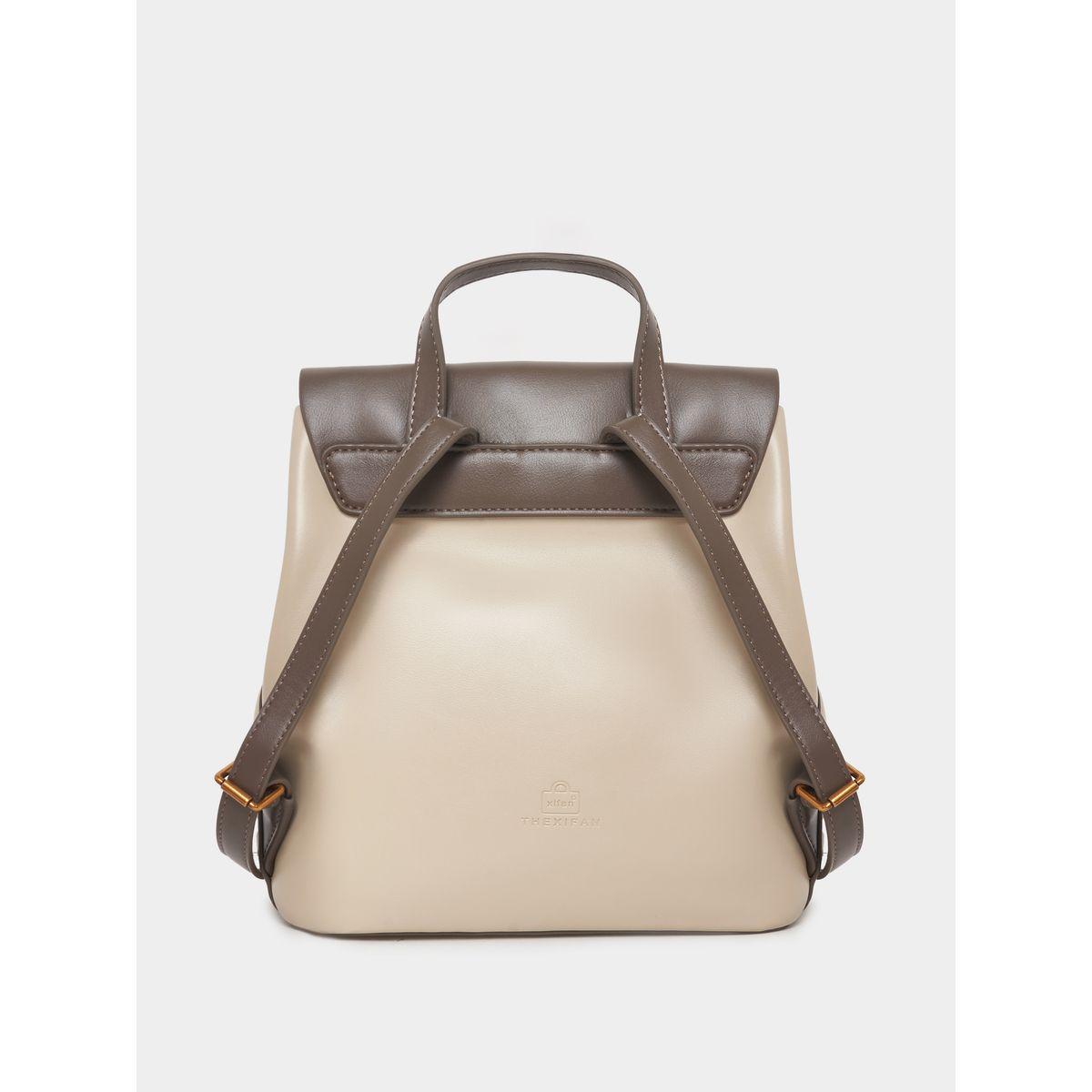 Styli Two Tone Backpack with Button Lock-women-bagsandwallets-backpacks-image-2