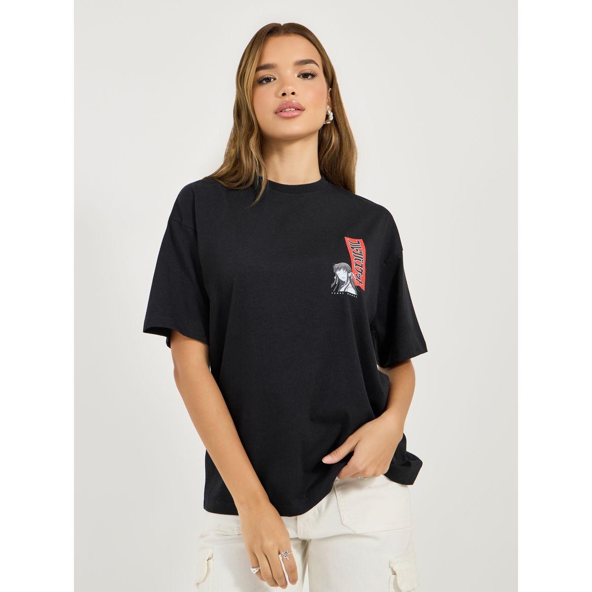 تيشيرت فضفاض مطبع بطبعة جرافيك-women-clothing-tshirts-image-3