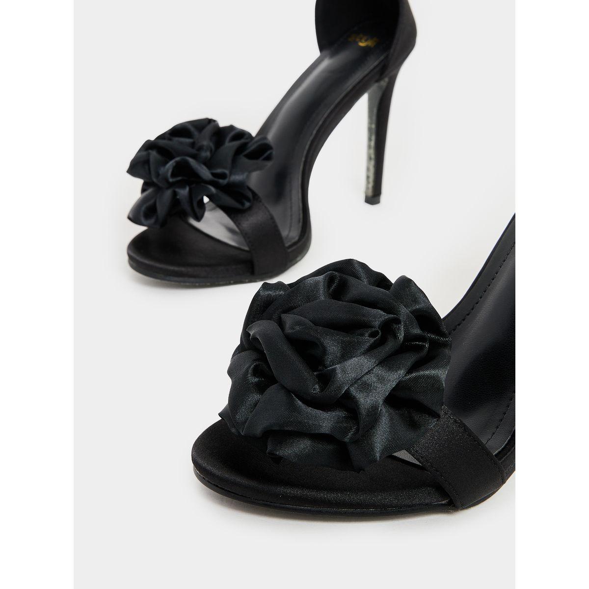 Styli Flower Embellished Ankle Strap Sandals-women-shoes-heels-image-3