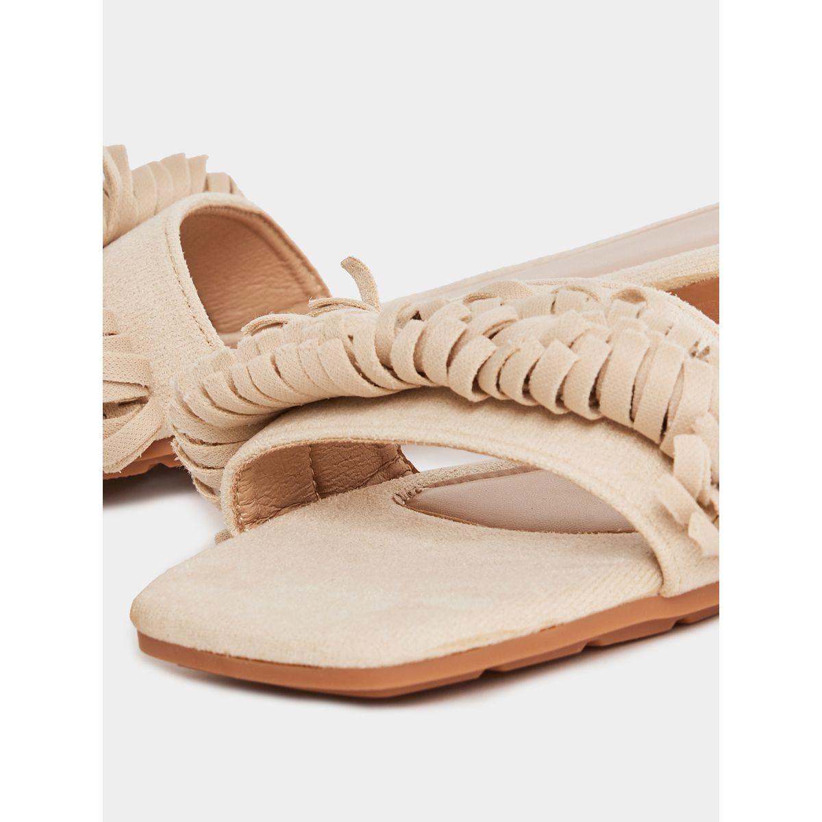 Styli Fringe Design Flat Sandals-women-shoes-sandals-flats-image-5