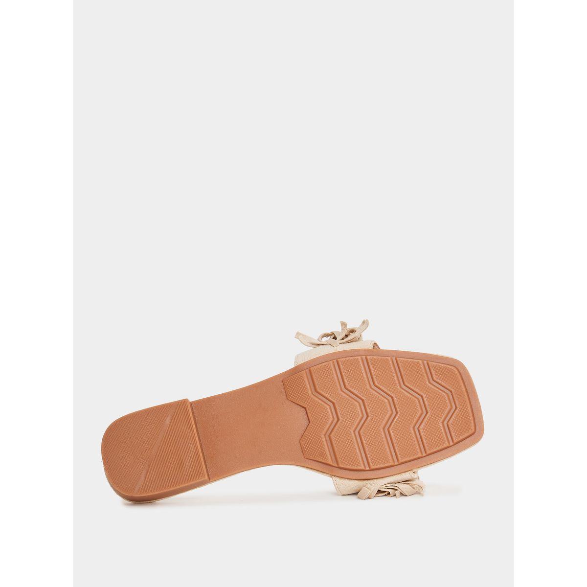 Styli Fringe Design Flat Sandals-women-shoes-sandals-flats-image-7