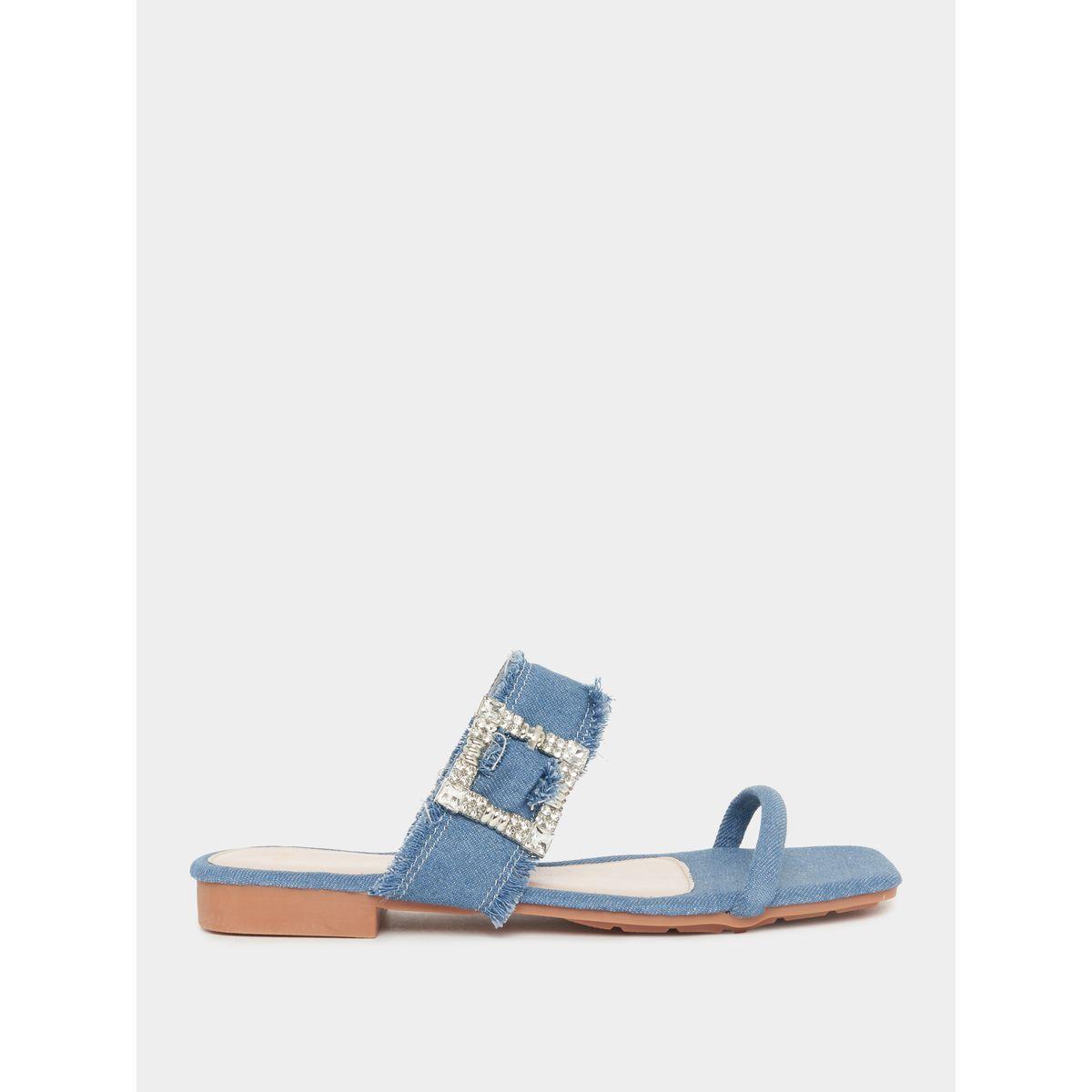 Styli Buckle Decor Flat Sandals-women-shoes-sandals-flats-image-1