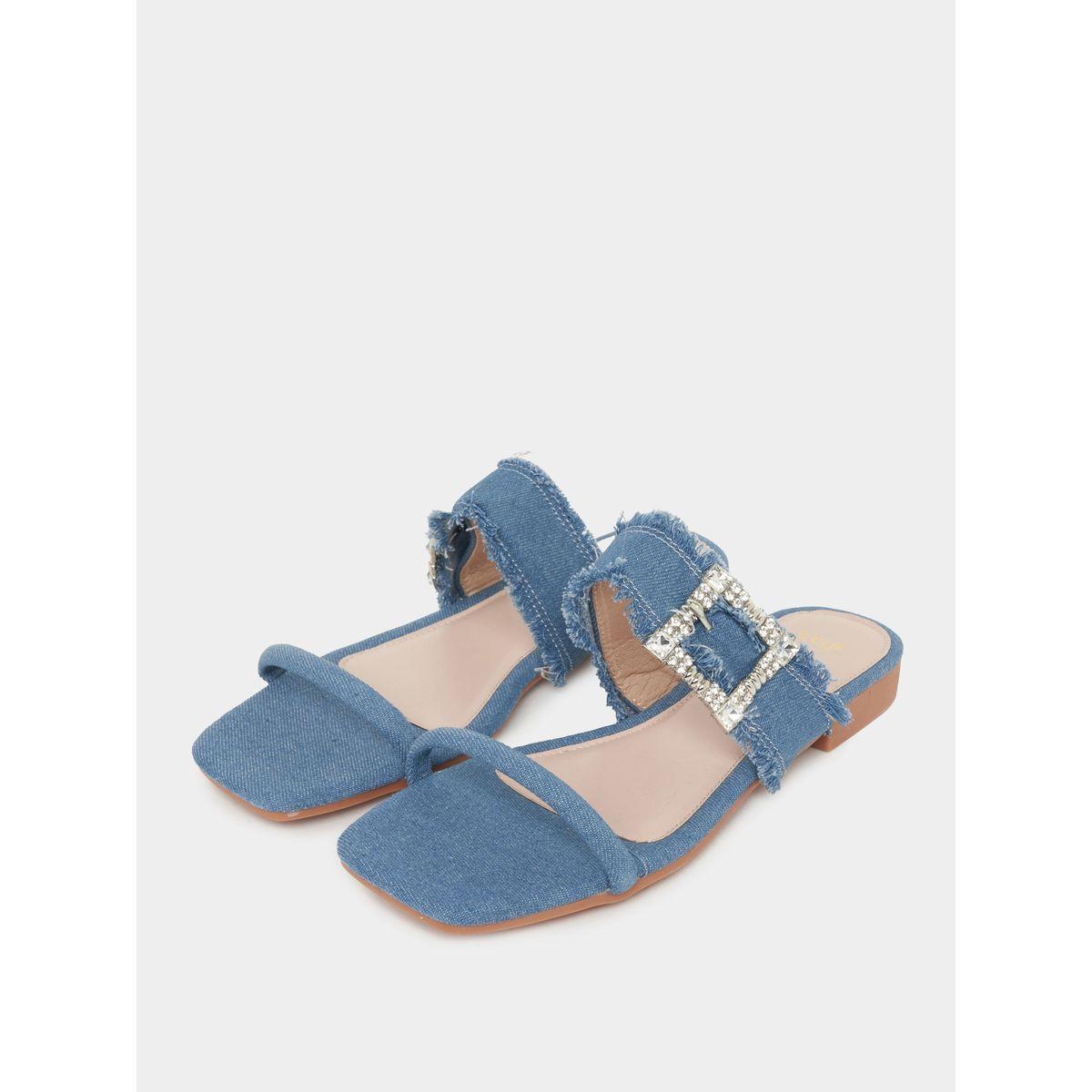 Styli Buckle Decor Flat Sandals-women-shoes-sandals-flats-image-2