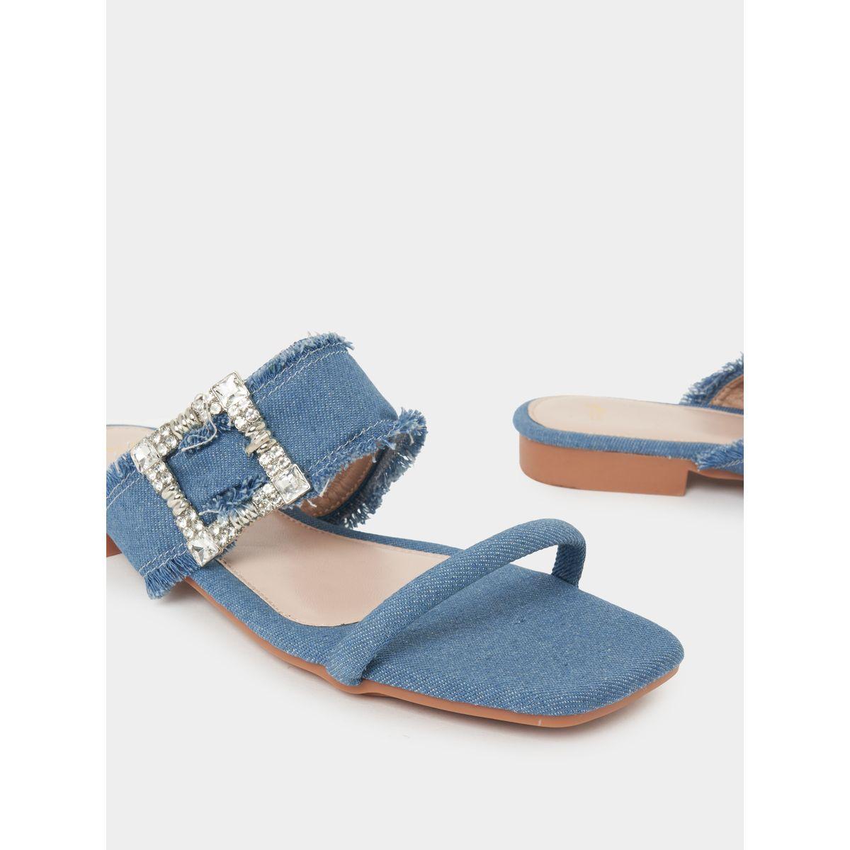 Styli Buckle Decor Flat Sandals-women-shoes-sandals-flats-image-3