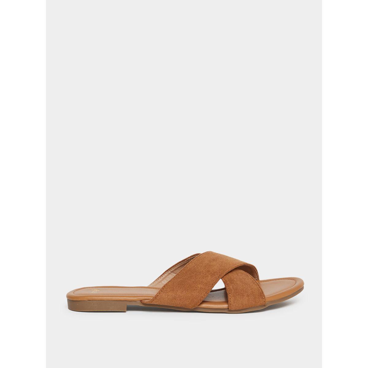 Styli Cross Strap Flat Sandals-women-shoes-sandals-flats-image-1
