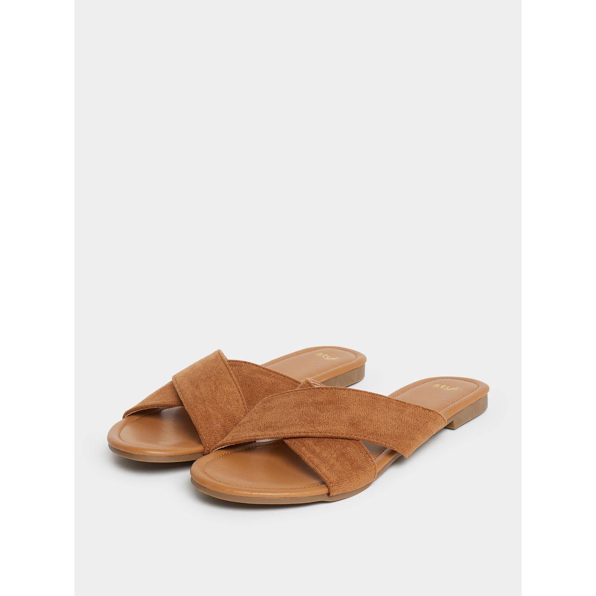 Styli Cross Strap Flat Sandals-women-shoes-sandals-flats-image-2