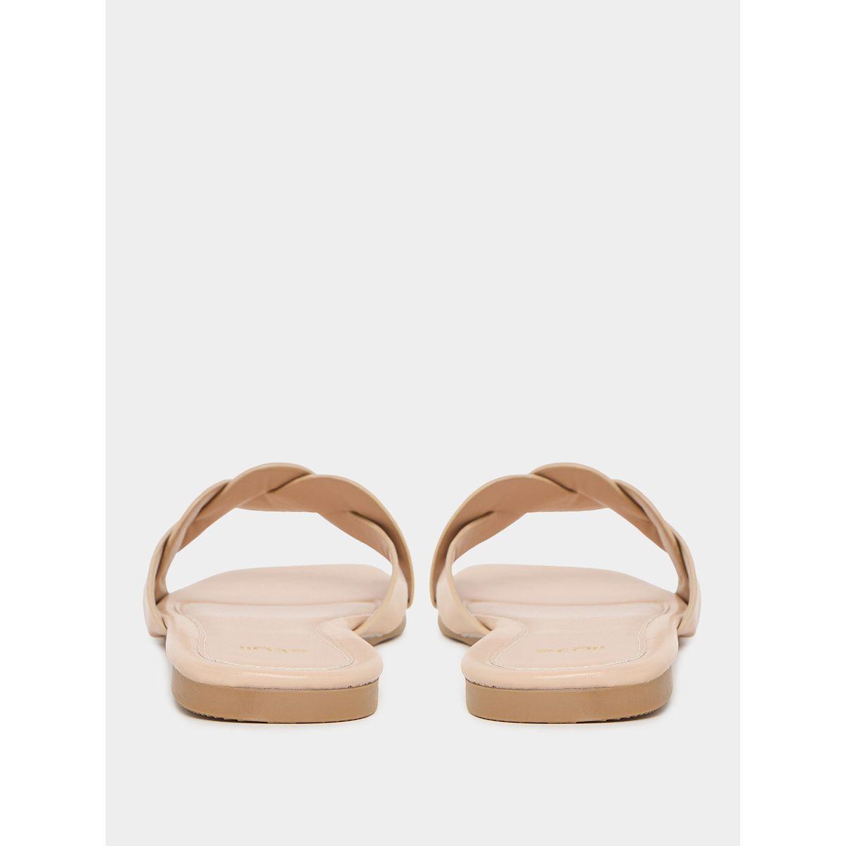 Styli Plain Braided Slip On Sandals-women-shoes-sandals-flats-image-4