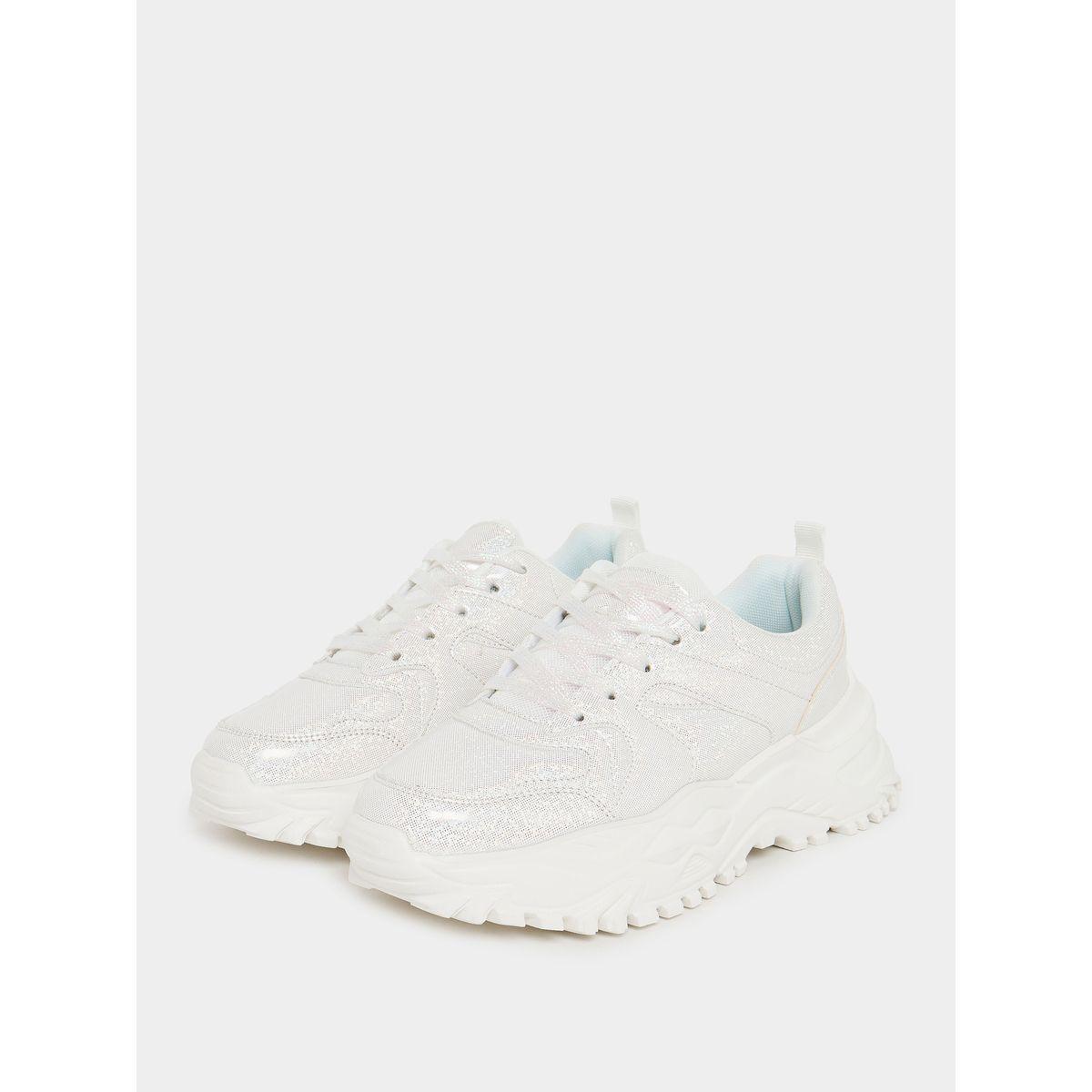 Styli Textured Lace Up Chunky Sneakers-women-shoes-sneakers-image-2
