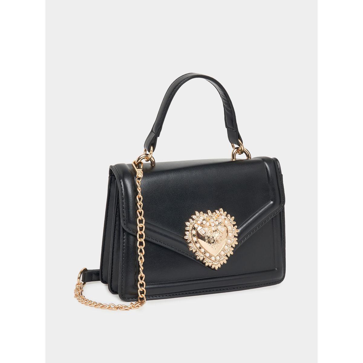 Styli Embellished Heart Accent Handbag with Chain Strap-women-bagsandwallets-handbags-image-1