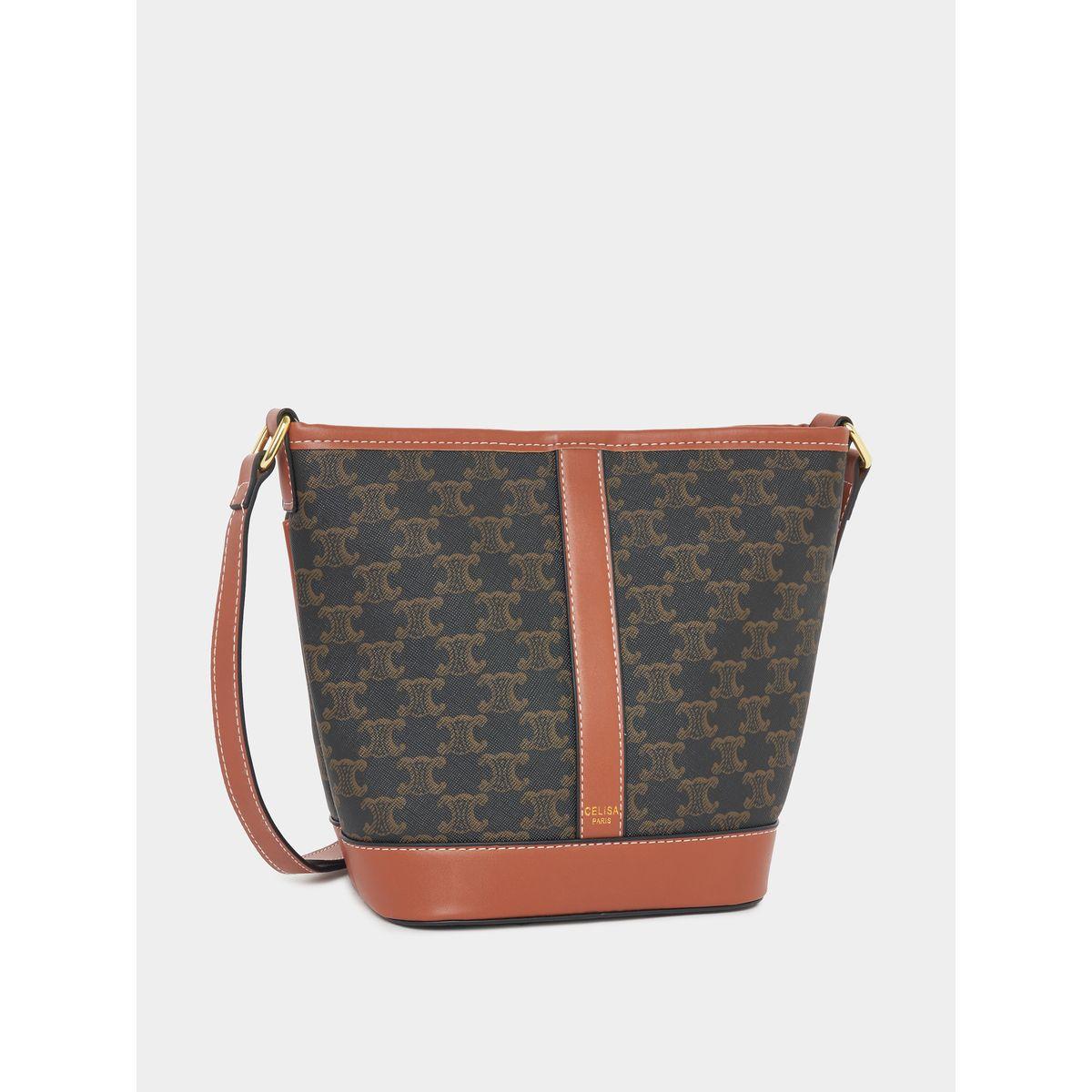 Styli Monogram Print Shoulder Bag with Pouch-women-bagsandwallets-handbags-image-1
