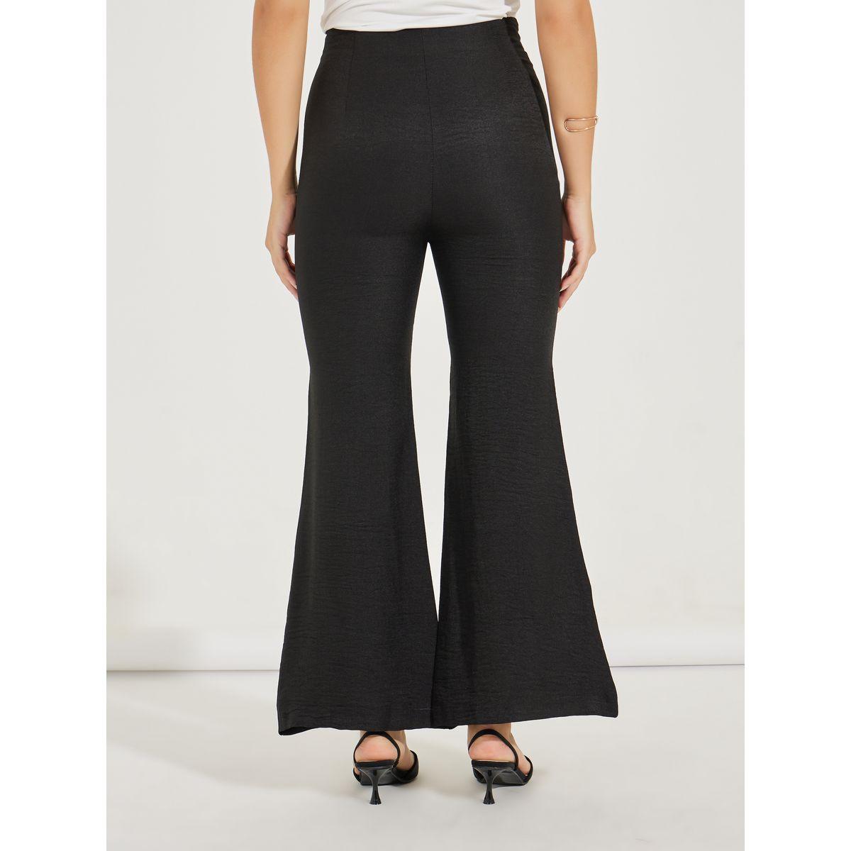بنطال سادة بمظهر كتان مع ارجل واسعة-women-clothing-bottoms-trousers-image-4