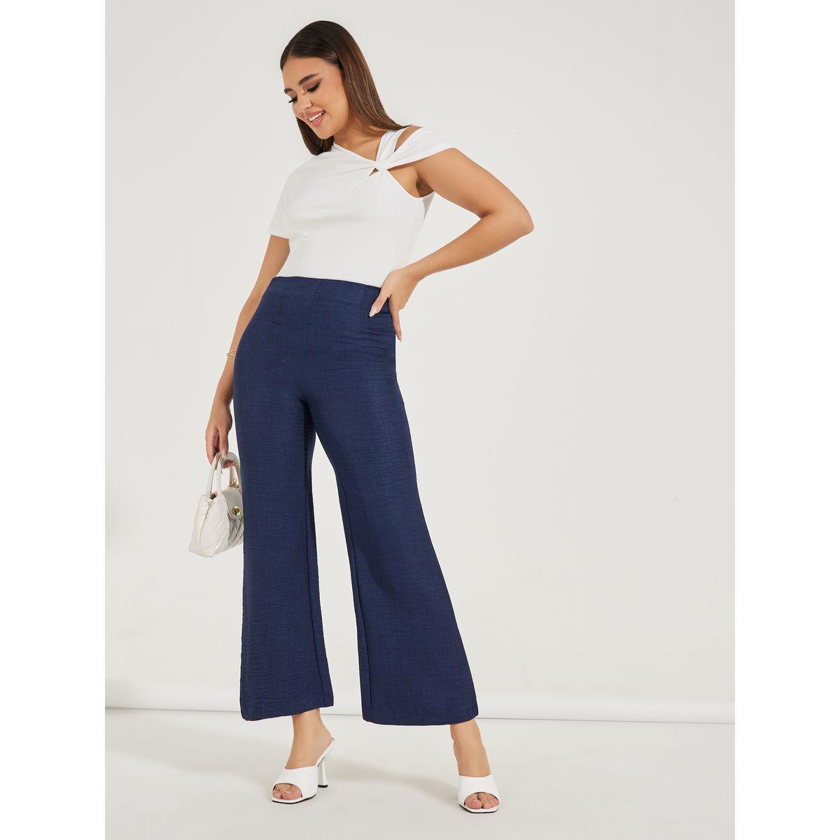 Styli Wide Leg Linen Look Ankle Length Pants-women-clothing-bottoms-trousers-image-1