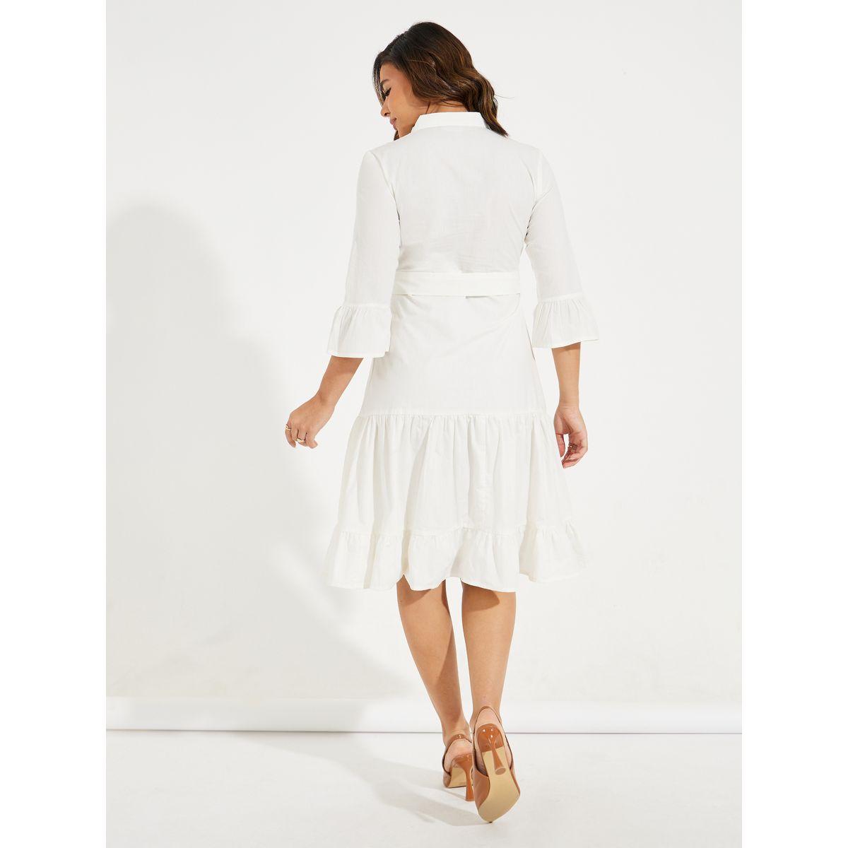 فستان بطول الركبة وتفاصيل دانتيل مع حزام-women-clothing-dresses-image-6