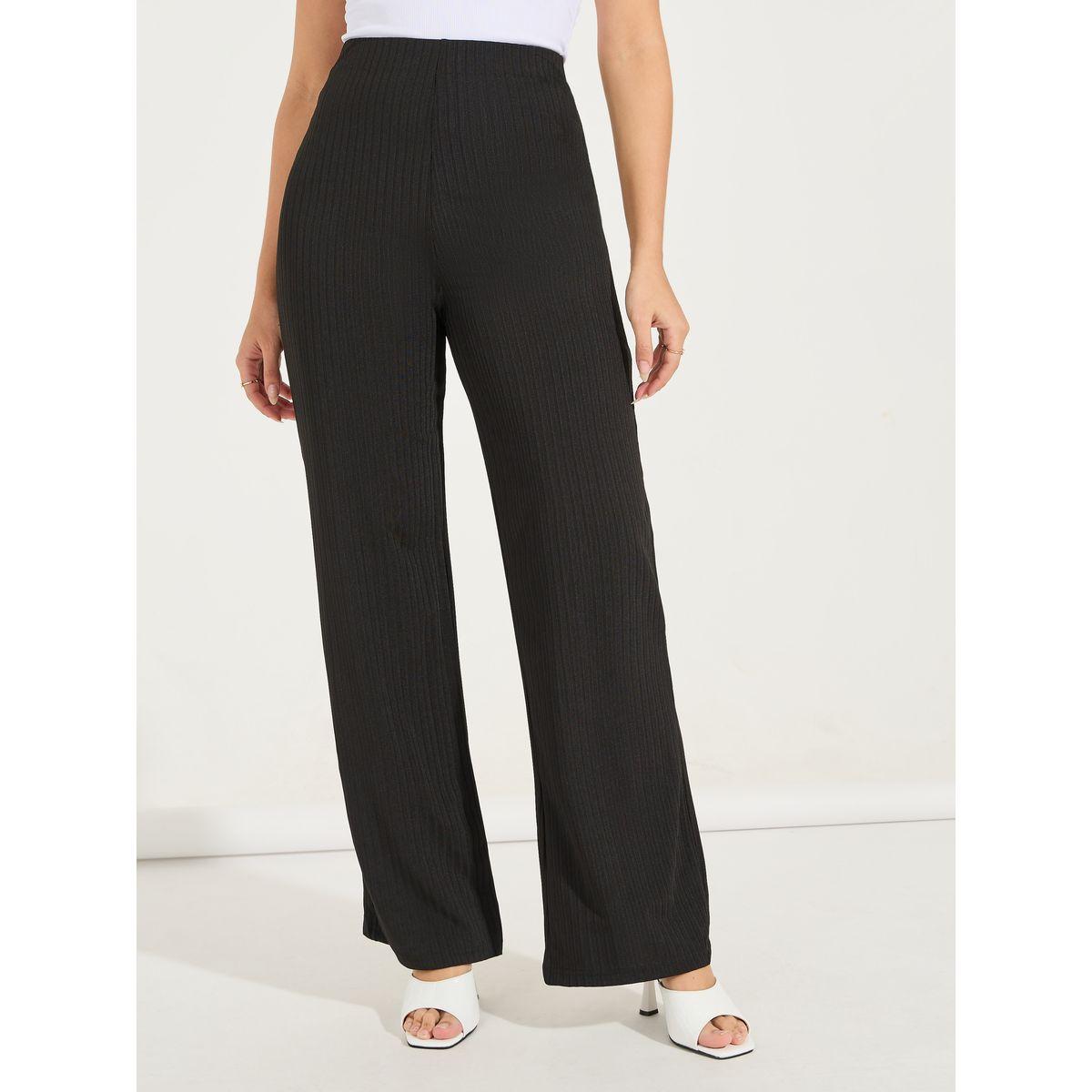 Styli Flowy Textured Straight Leg Pants-women-clothing-bottoms-trousers-image-2