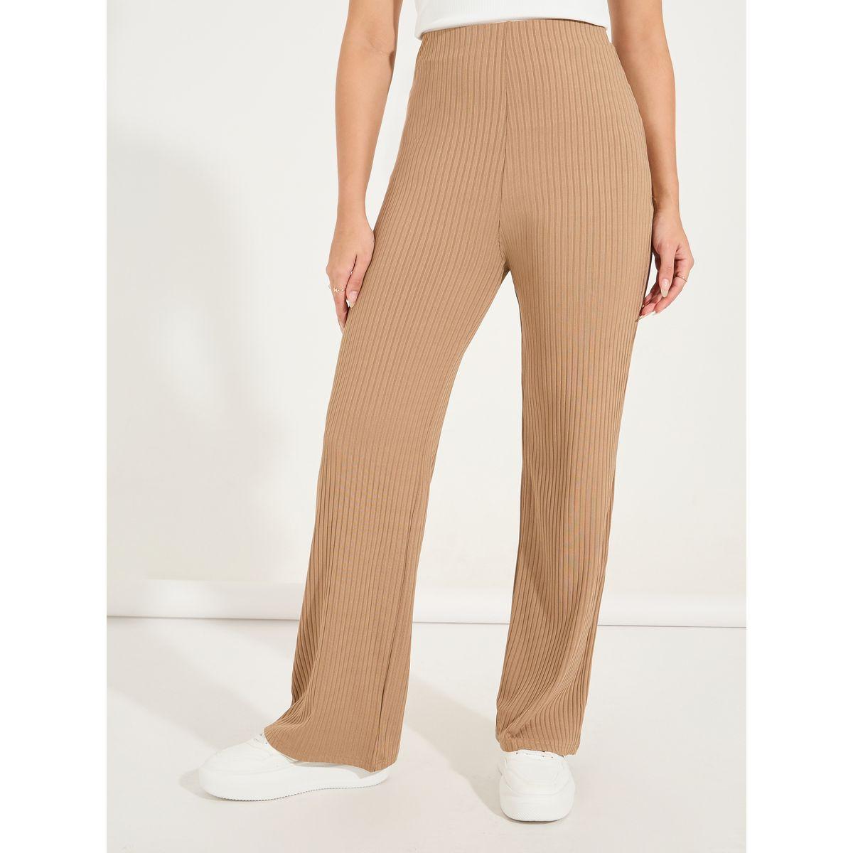 Styli Flowy Textured Straight Leg Pants-women-clothing-bottoms-trousers-image-2